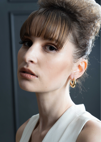 VENUS'S AUNT BANANA MOON HOOP EARRINGS